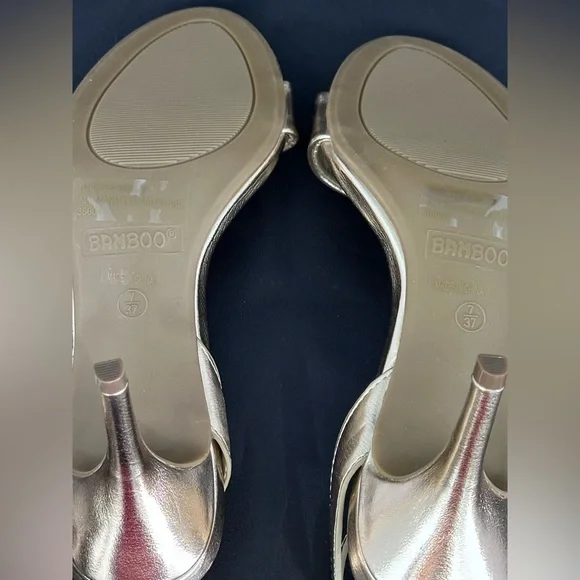 BAMBOO Metallic Gold Women's Sandals - Picture 2 of 2